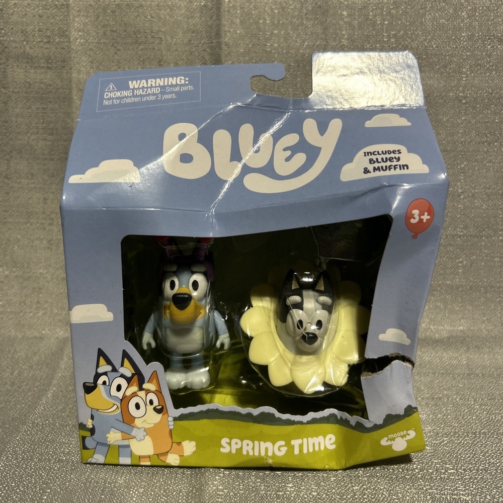Bluey Friends 2pk Figure Set - Spring Time Blue & Muffin‎ - NEW